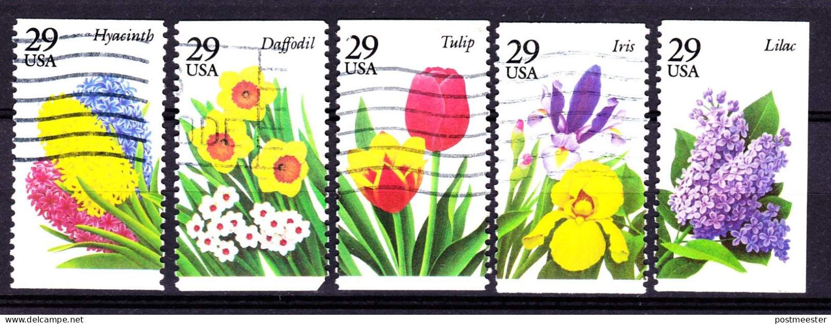 USA 1993  Garden Flowers: Scott # 2760 Tem 2764   Complete Serie - Used Stamps