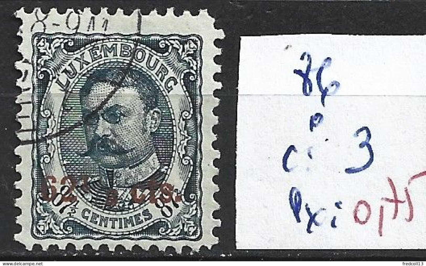 LUXEMBOURG 86 Oblitéré Côte 3 € - 1906 Guglielmo IV