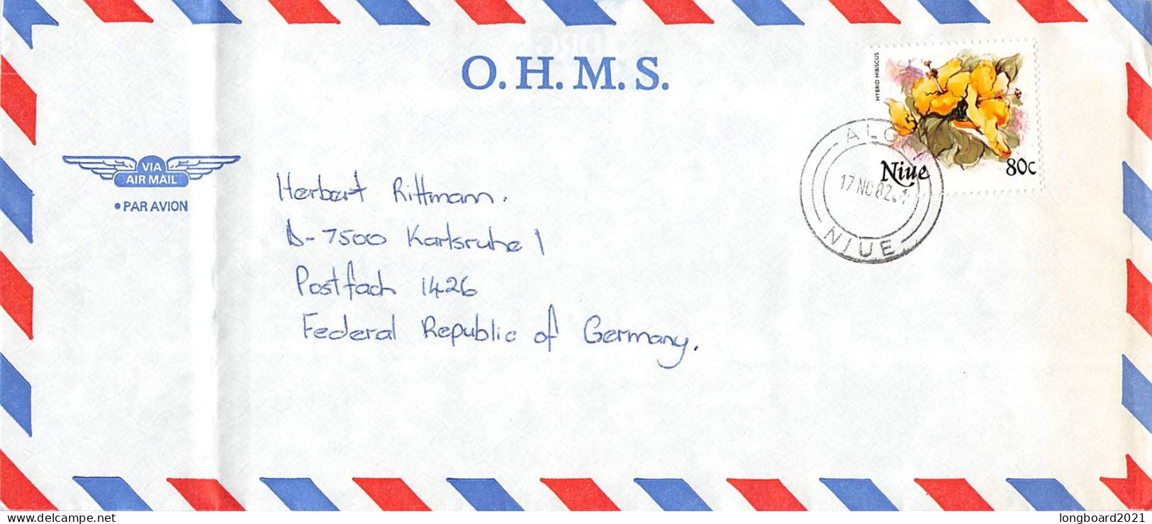 NIUE - AIRMAIL 1982 - KARLSRUHE/DE / 5151 - Niue