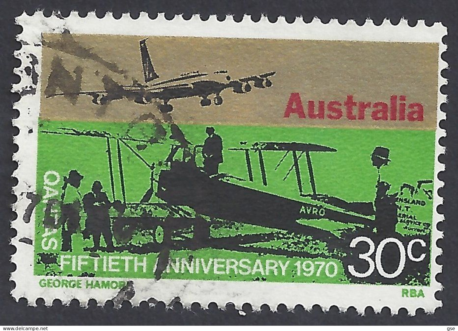 AUSTRALIA 1970 - Yvert 423° - Qantas | - Oblitérés