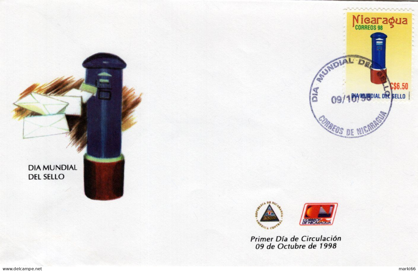 Nicaragua - 1998 - World Stamp Day '98 - FDC (first Day Cover) - Nicaragua