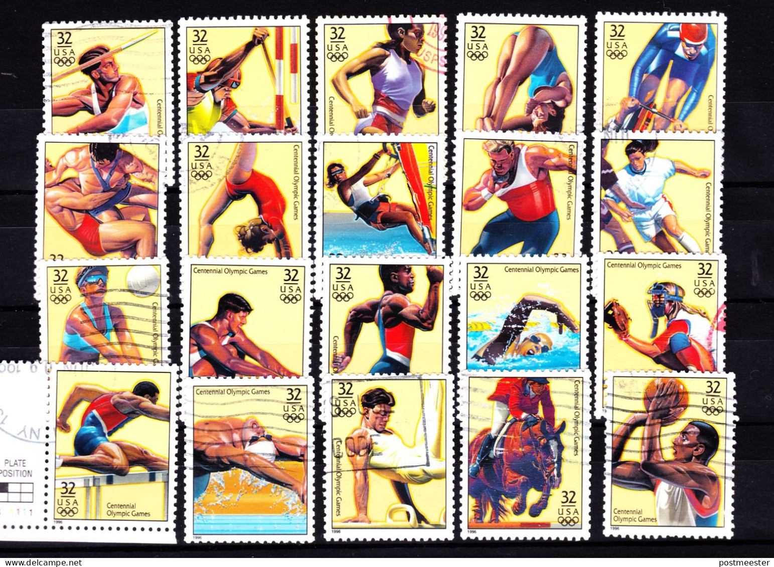USA 1996  Summer Olympic Games: Scott # 3068 A-t   Complete Serie - Used Stamps