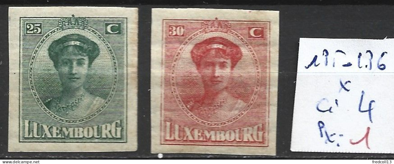 LUXEMBOURG 135-36 * Côte 4 € - 1914-24 Marie-Adelaide