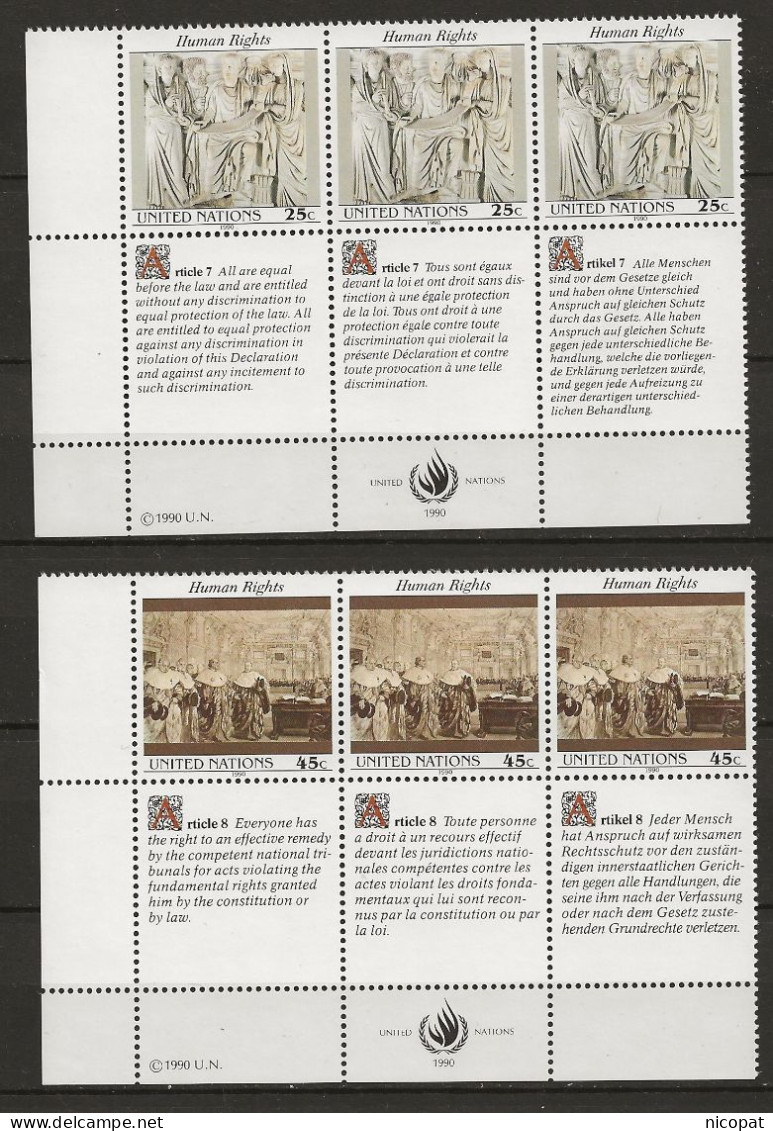 ONU NEW YORK  DECLARATION UNIVERSELLE DES DROITS DE L'HOMME 578/583 MNH ** - Unused Stamps