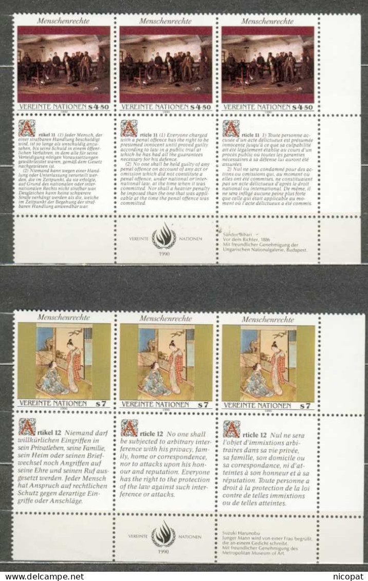 ONU VIENNE DECLARATION UNIVERSELLE DES DROITS DE L'HOMME 112/117 MNH ** - Unused Stamps