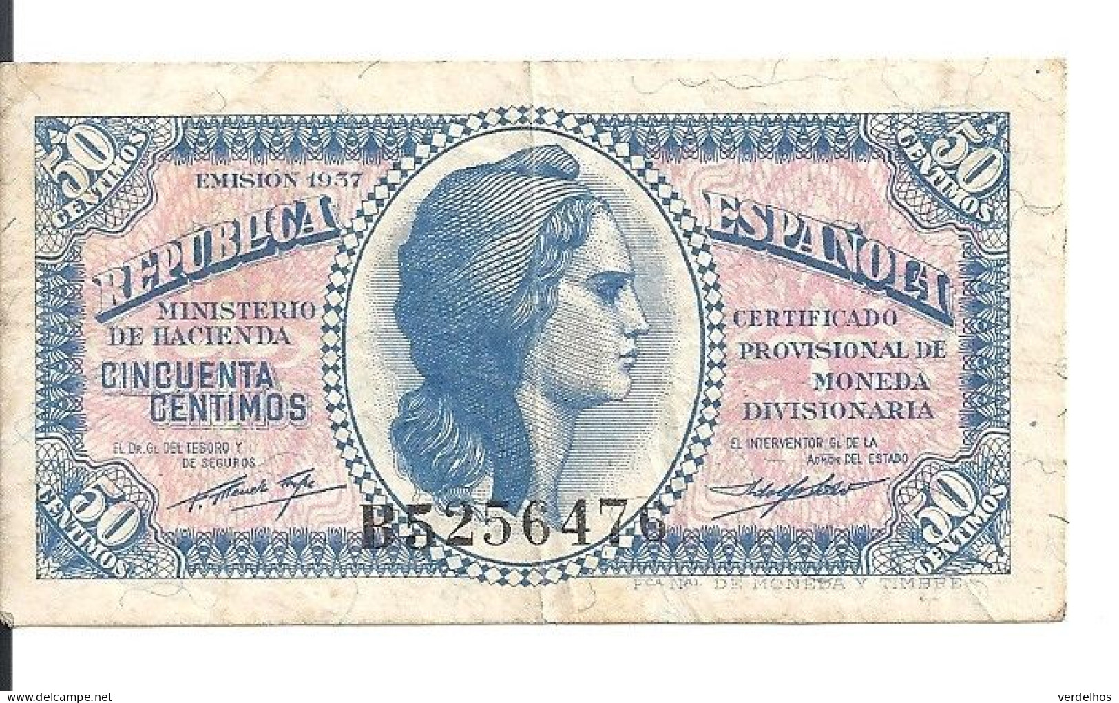ESPAGNE 50 CENTIMOS 1937 VF P 93 - Other & Unclassified