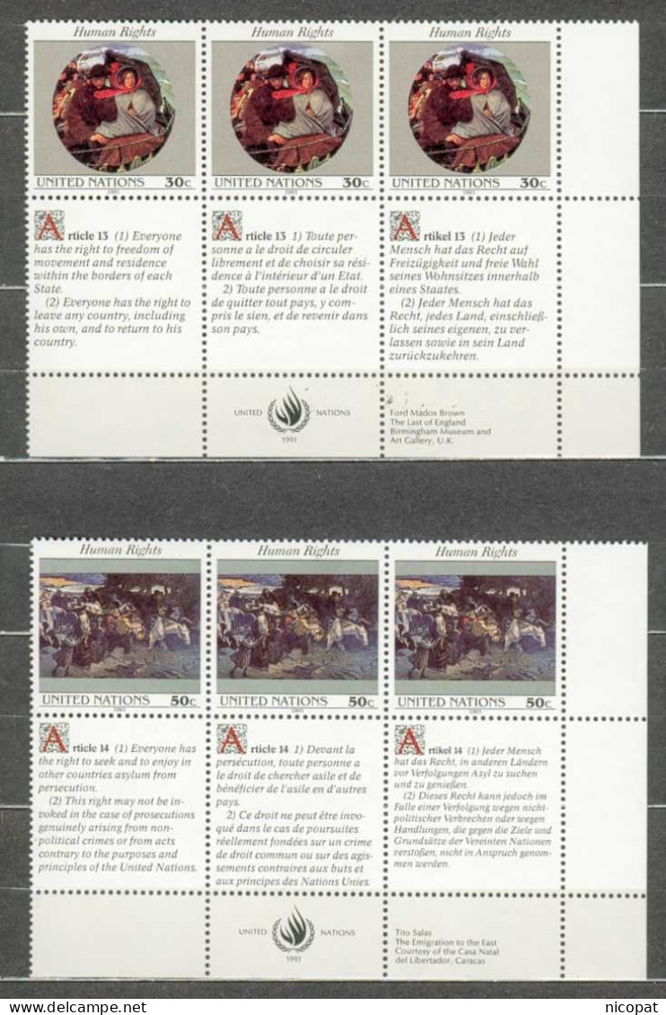 ONU NEW YORK  DECLARATION UNIVERSELLE DES DROITS DE L'HOMME 599/604 MNH ** - Nuovi