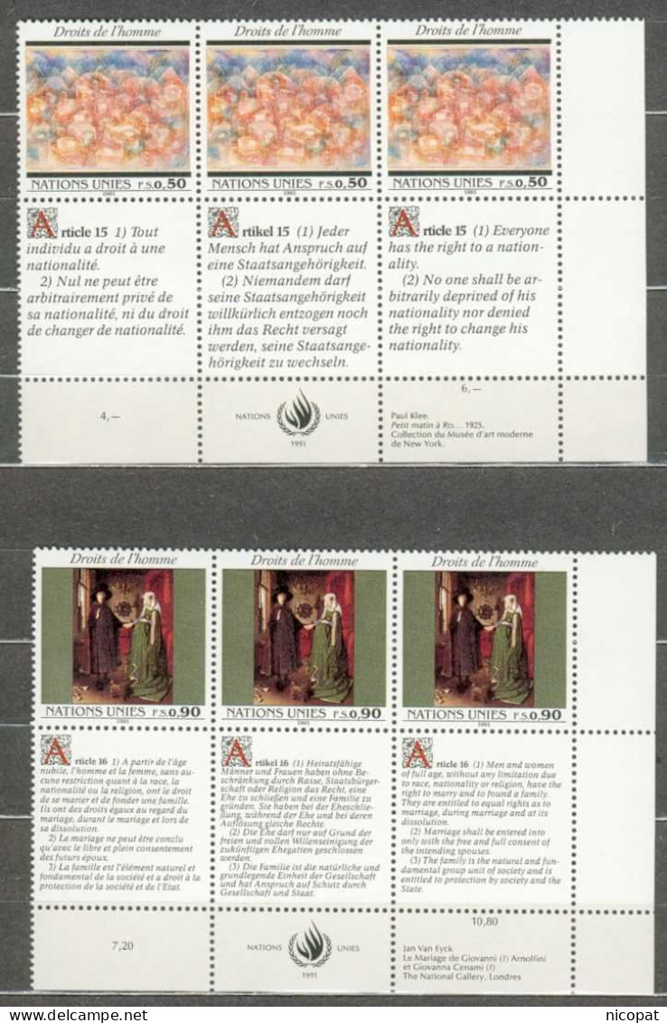 ONU GENEVE DECLARATION UNIVERSELLE DES DROITS DE L'HOMME 216/221 MNH ** - Ungebraucht