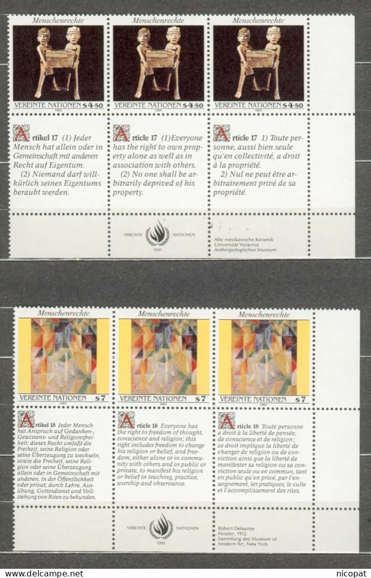 ONU VIENNE DECLARATION UNIVERSELLE DES DROITS DE L'HOMME 131/136 MNH ** - Unused Stamps