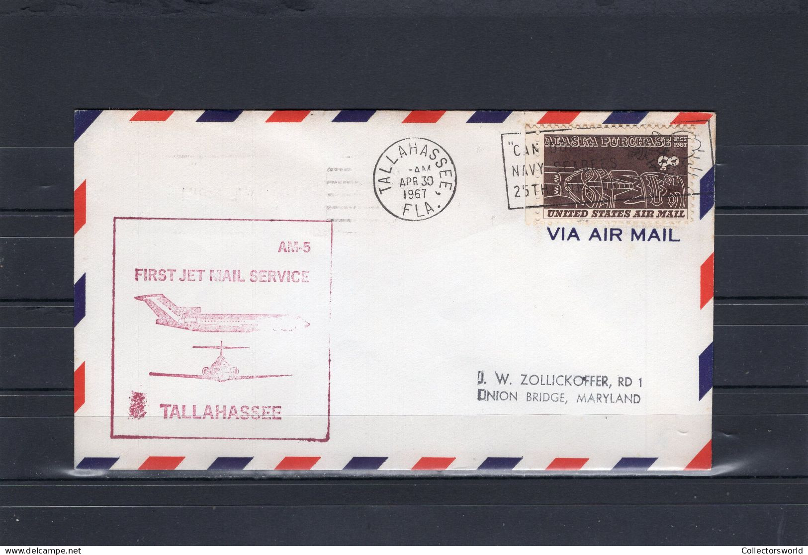 USA 1967 First Flight Cover Jet First Flight AM5 Tallahassee - Memphis - Event Covers