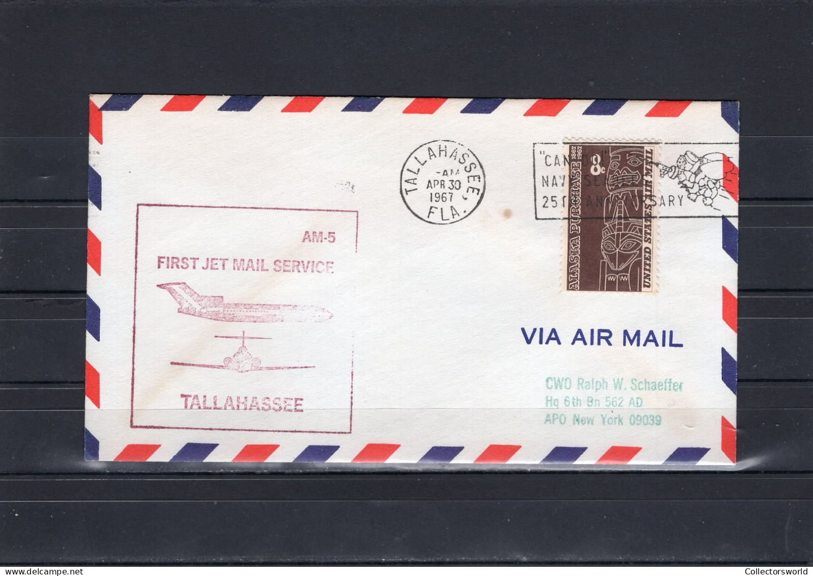 USA 1967 First Flight Cover Jet First Flight AM5 Tallahassee - Memphis - Schmuck-FDC
