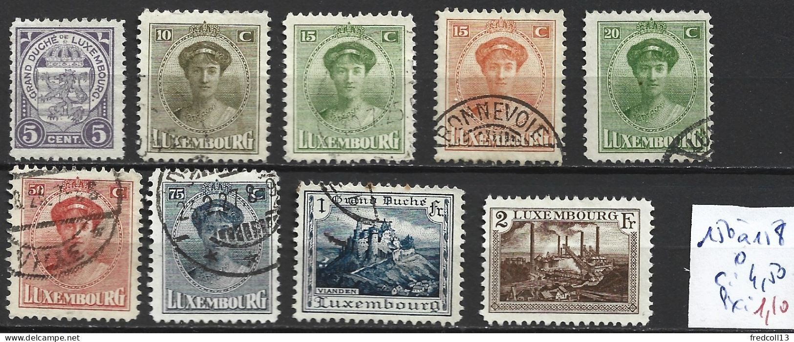 LUXEMBOURG 150 à 158 Oblitérés Côte 4.50 € - Used Stamps