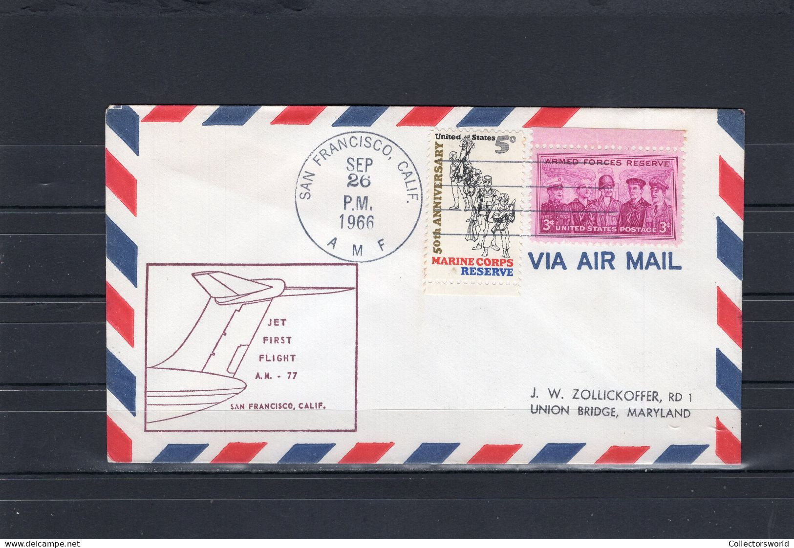 USA 1966 First Flight Cover Jet First Flight AM77 San Francisco - Spokane - Schmuck-FDC