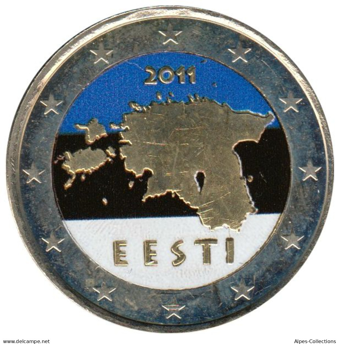 ET20011.2 - ESTONIE - 2 Euros Commémo. Colorisée Carte De L'Estonie - 2011 - Estonia