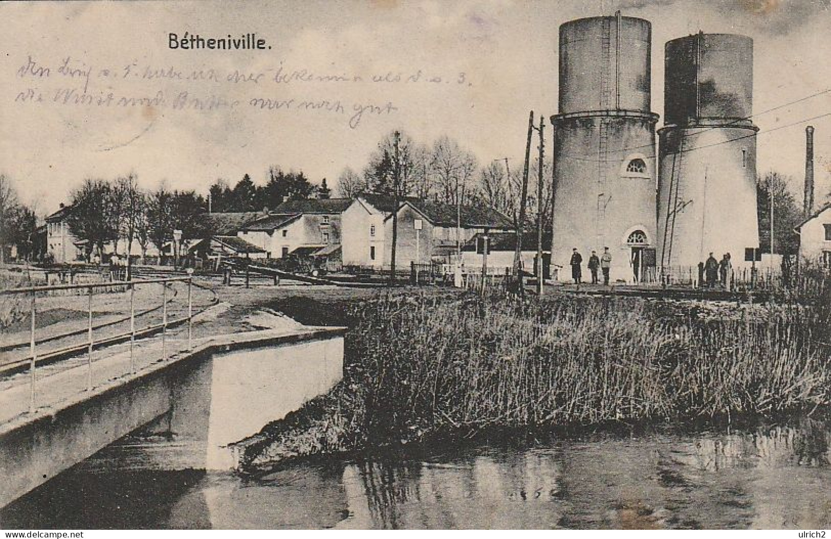 AK Bétheniville - Bahngleise Fluss Wasserturm - Feldpost 1915 (67418) - Bétheniville