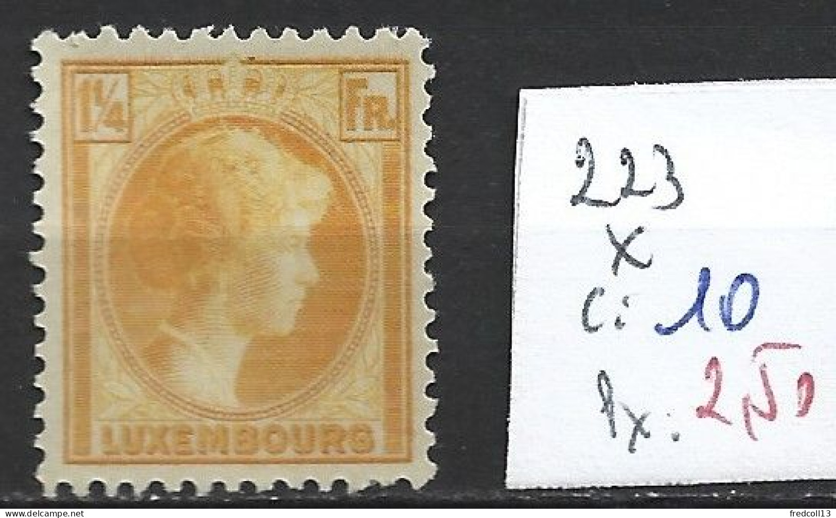 LUXEMBOURG 223 * Côte 10 € - 1926-39 Charlotte De Profil à Droite