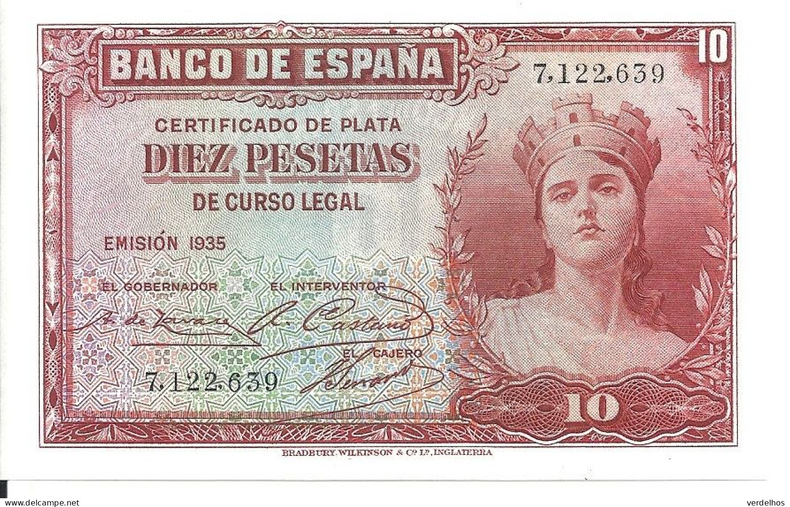 ESPAGNE 10 PESETAS 1935 UNC P 86 - 10 Pesetas