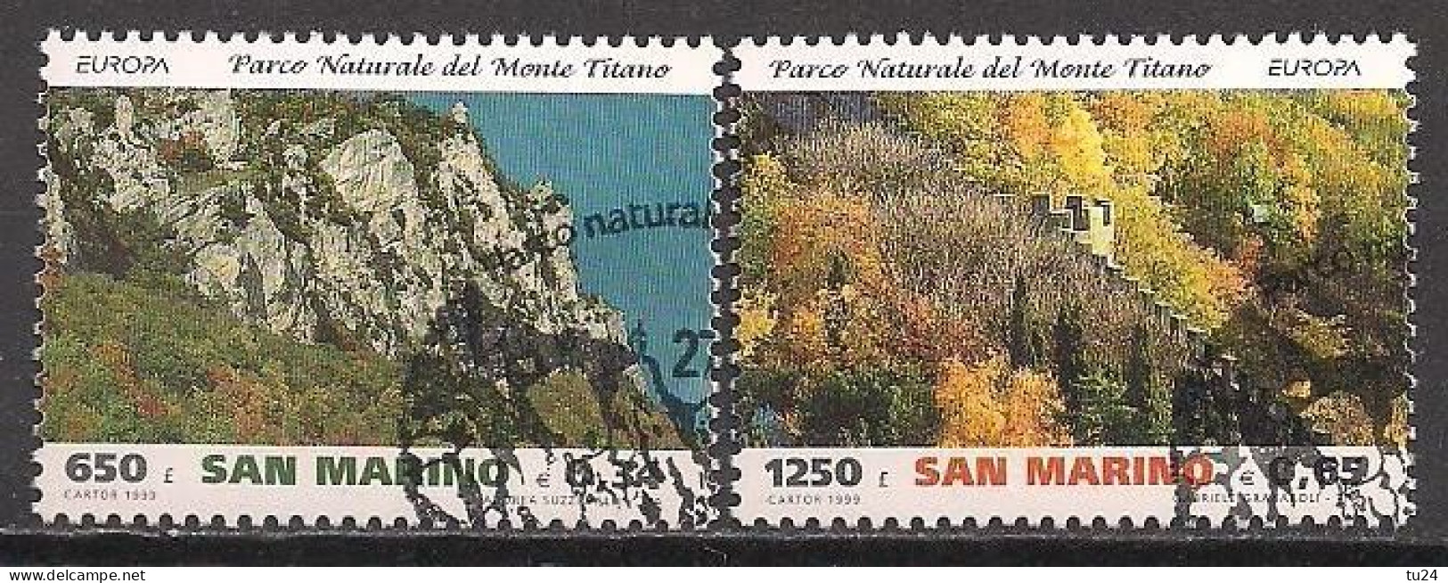 San Marino  (1999)  Mi.Nr.  1832 + 1833  Gest. / Used  (3he10)  EUROPA - 1999
