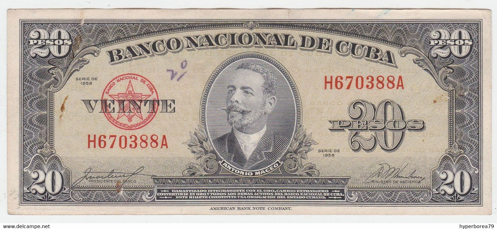 Cuba P 80 B - 20 Pesos 1958 - Fine+ - Cuba