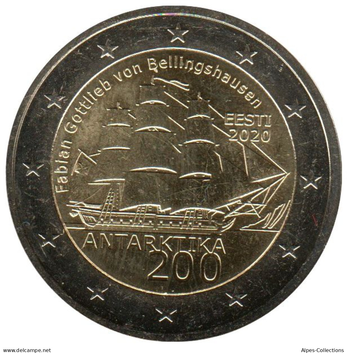 ET20020.1 - ESTONIE - 2 Euros Commémo. 200è Anniv Découverte Antarctique - 2020 - Estland
