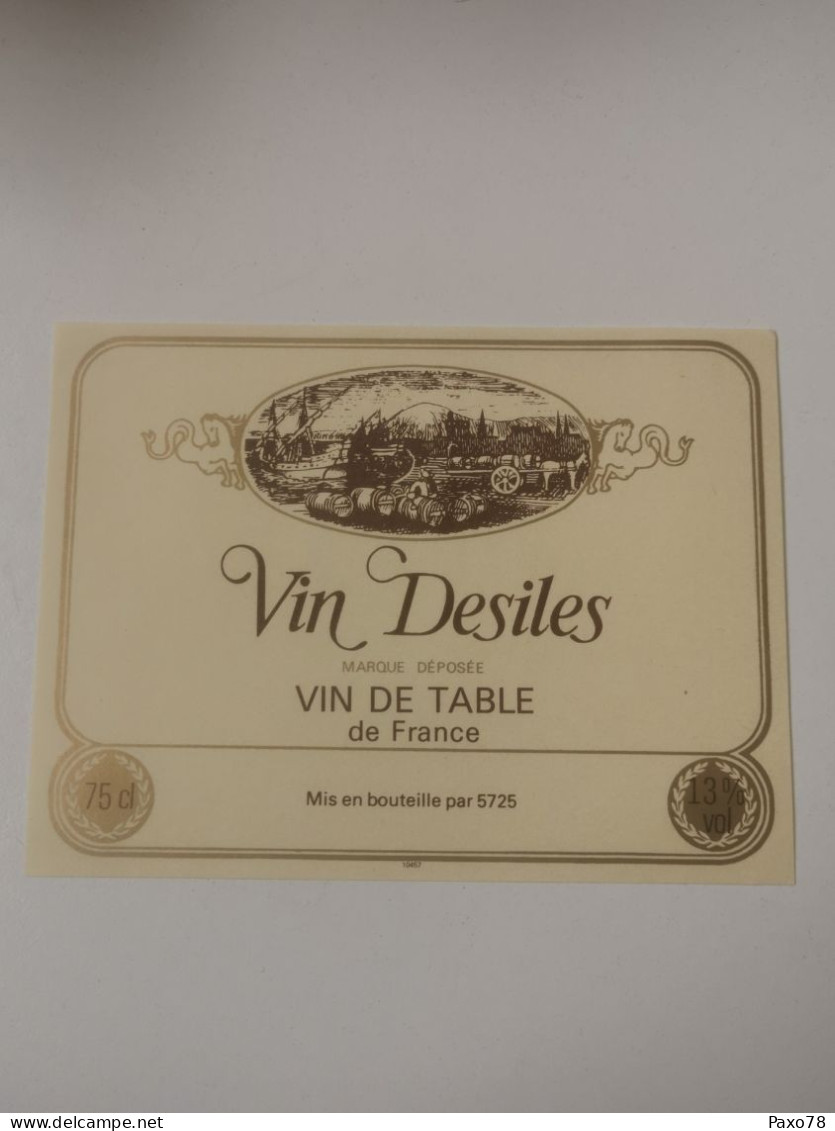 Étiquette Vin. Vin Desiles - Other & Unclassified