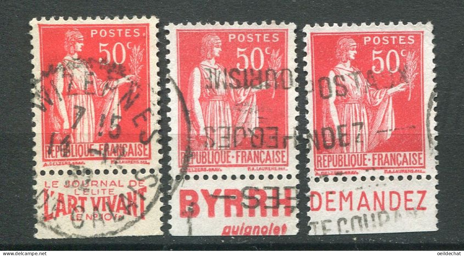 26222 FRANCE N°283° (175, 224, 225 N°Maury) Art Vivant, Byrrh, C.C.P  Type I Et III  1932 TB - Used Stamps