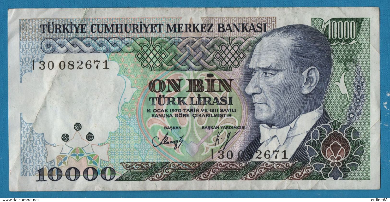 TURKEY 10.000 LIRASI L. 1970 # I300822671 P# 200 Atatürk  Architect Mımar Sinan - Turchia
