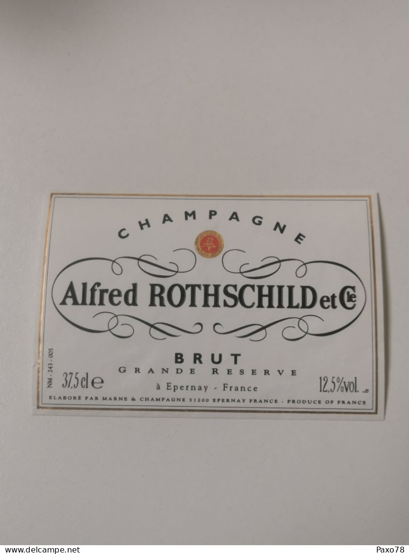 Étiquette Champagne, Alfred Rothschild Et Cie, Epernay - Champagner