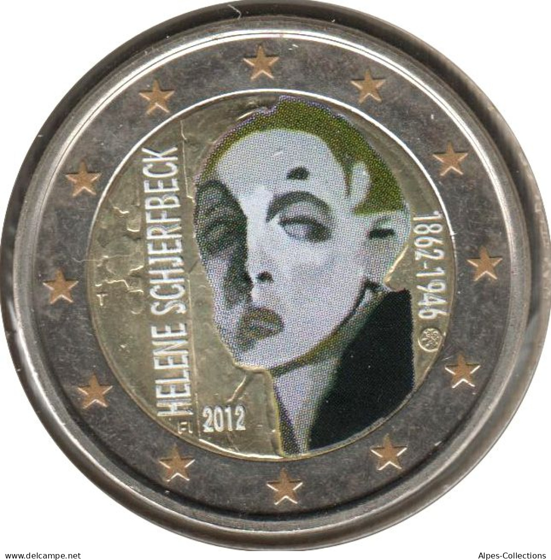 FI20012.3 - FINLANDE - 2 Euros Commémo. Colorisée Hélène Schjerfbeck - 2012 - Finland