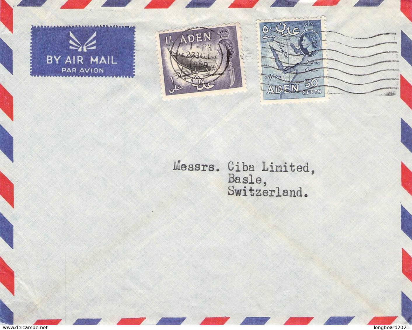 ADEN - AIRMAIL 1959 - BASEL/CH / 5155 - Aden (1854-1963)