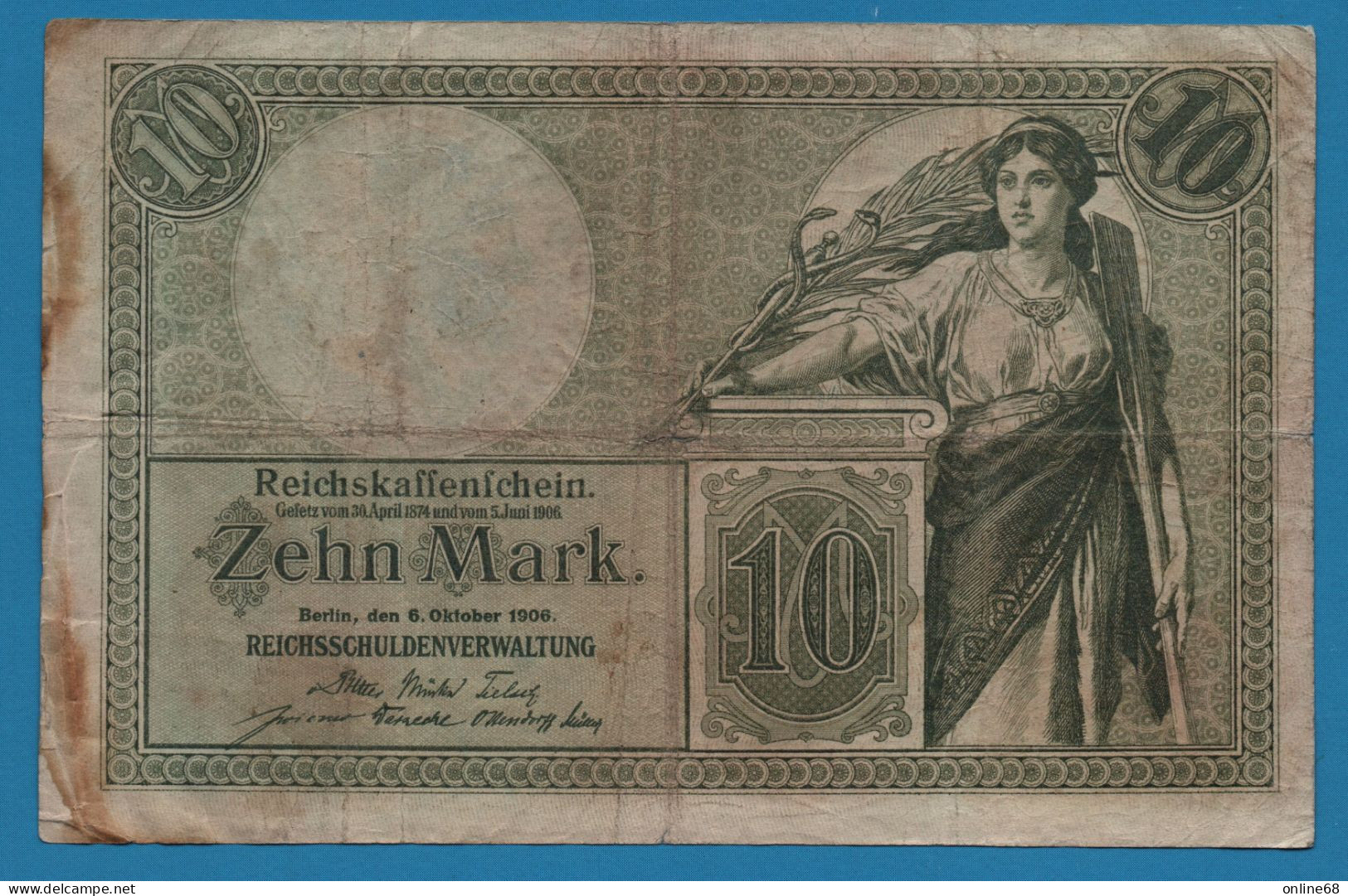 DEUTSCHES REICH 10 MARK 06.10.1906 # R.1354830 P# 9b - 10 Mark