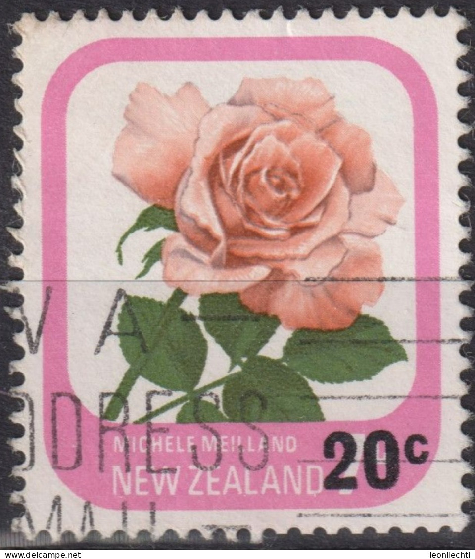 1980 Neuseeland ° Mi:NZ 815, Sn:NZ 718, Yt:NZ 777, 20c Surcharge On 7c, Rose - "Michele Meilland" - Oblitérés