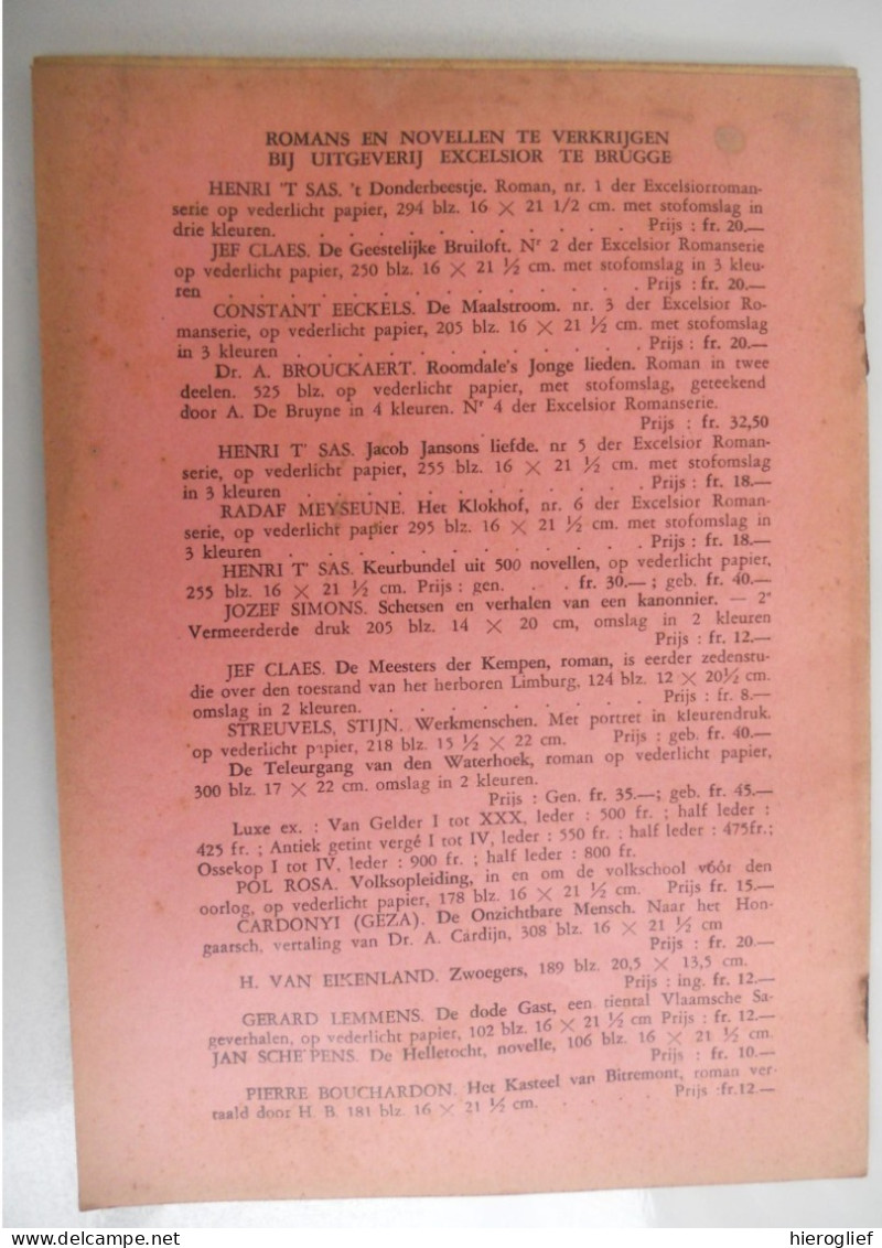 BOETE Door Jaak Boonen Excelsior Brugge Volksroman Nr 34 +-1930 - Littérature