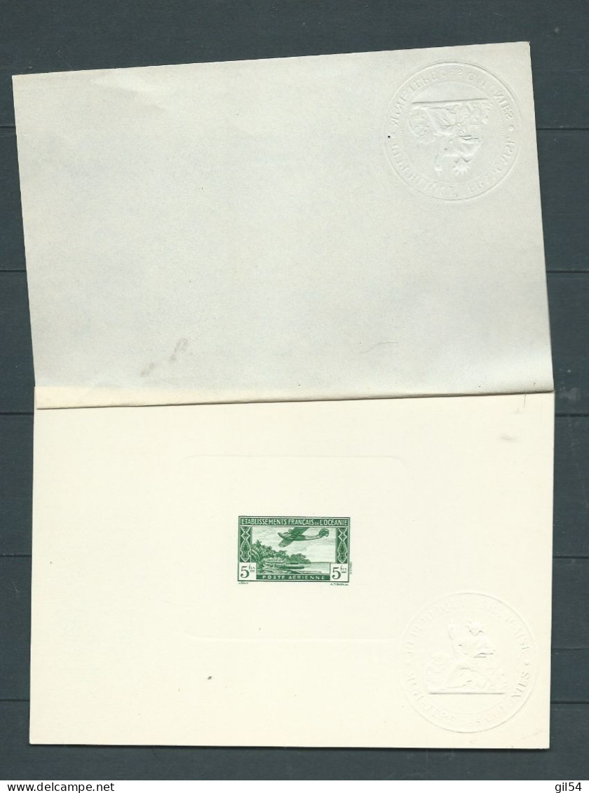 OCEANIE - Colonie Française - Epreuve De Luxe - PA..14..Cachet à Sec Du Ministère Sur Rabat D'origine. -   Ln34706 - Sonstige & Ohne Zuordnung