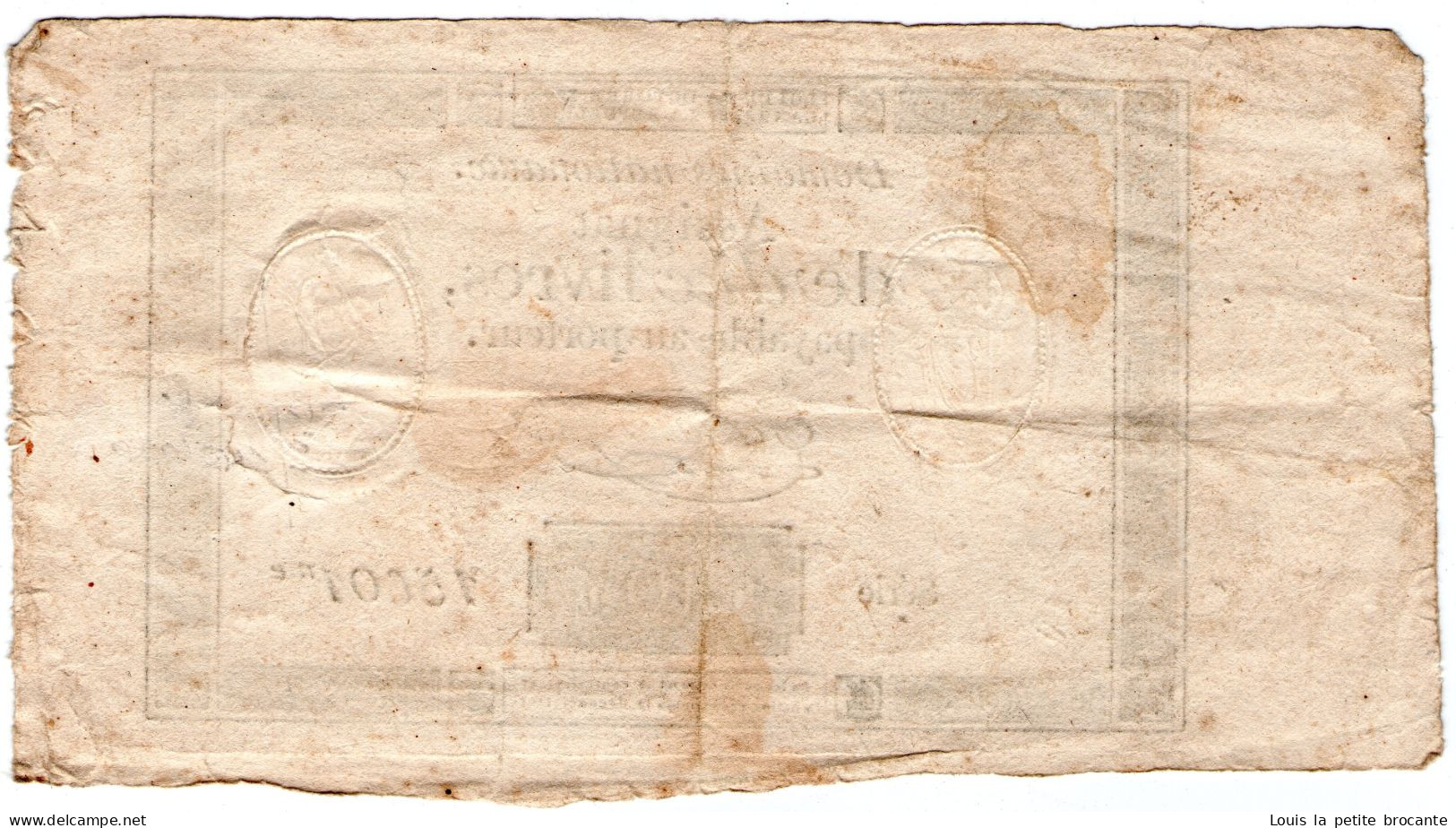 Assignat 10 Livres, 24 Octobre 1792 Type Ass.36 C , Série 15601éme,  TTB , Filigrane B (républicain) - Assegnati