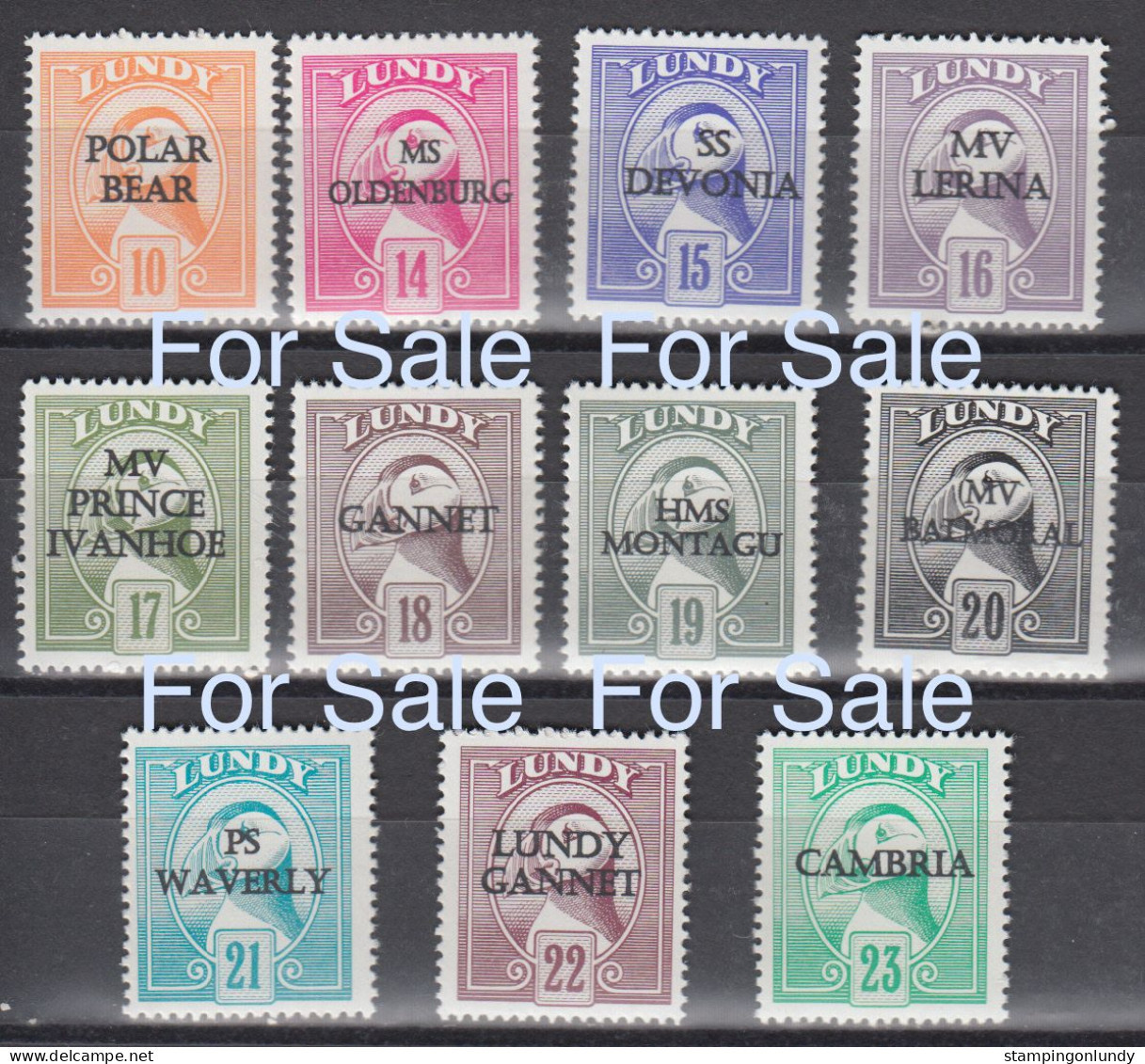 59. #L132 Great Britain Lundy Island Puffin Stamp Ships Of Lundy Polar Bear Mint Set. Retirment Sale Price Slashed! - Local Issues