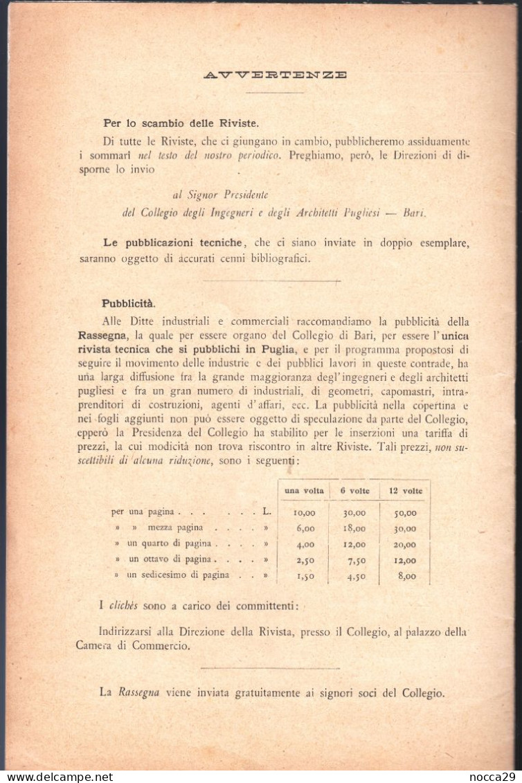 RIVISTA DEL 1903 - RASSEGNA TECNICA PUGLIESE - PORTALE DEL MONASTERO DI S.STEFANO IN MONOPOLI - BARI (STAMP329) - Textes Scientifiques