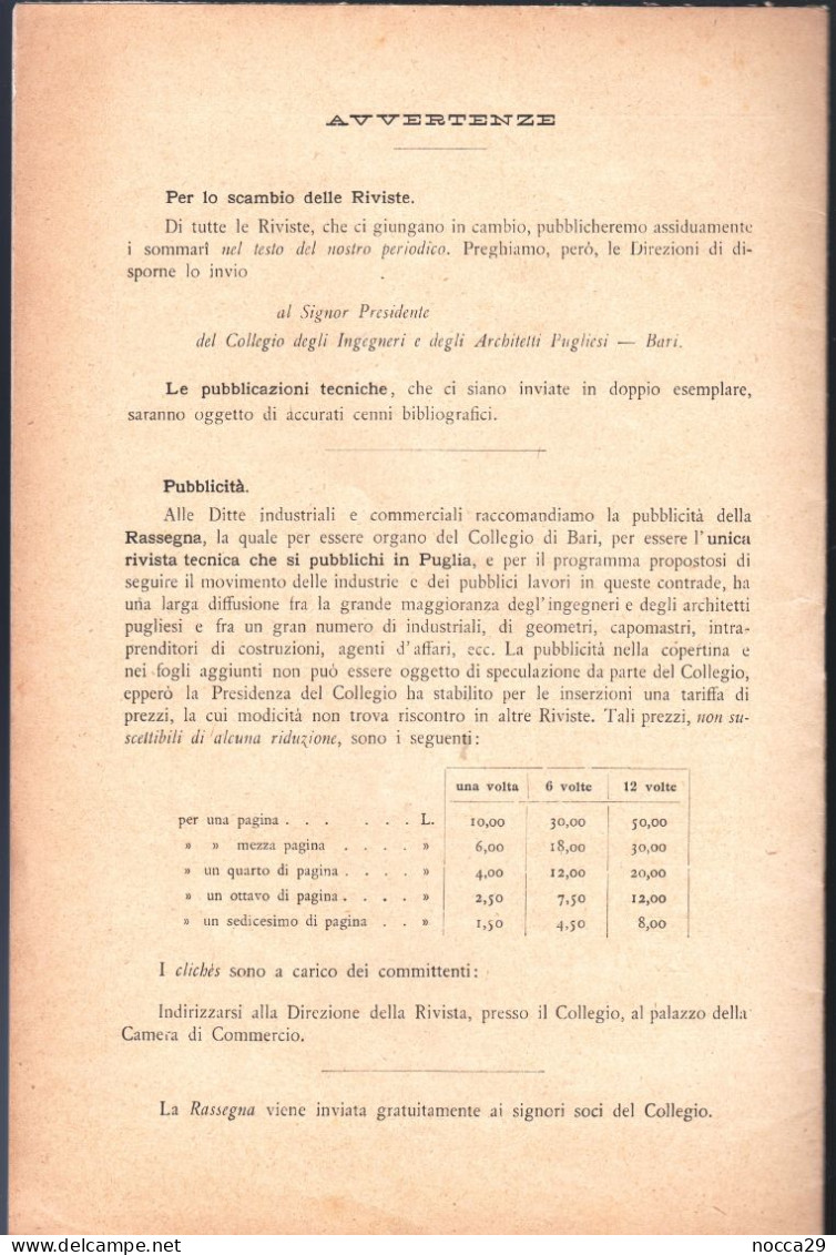 RIVISTA DEL 1903 - RASSEGNA TECNICA PUGLIESE - PORTALE DEL MONASTERO DI S.STEFANO IN MONOPOLI - BARI (STAMP329) - Testi Scientifici