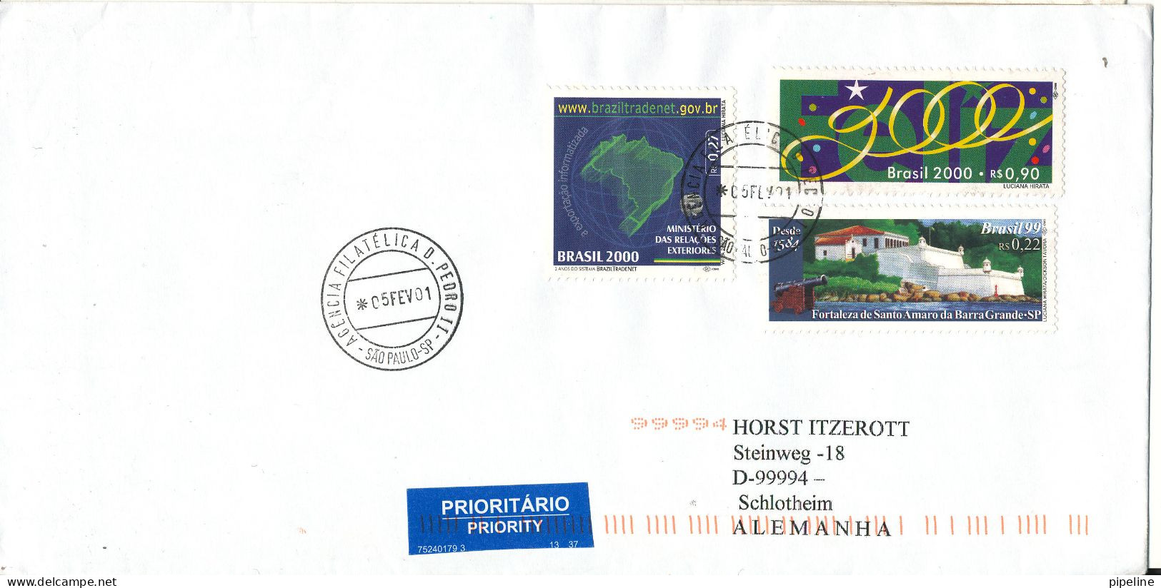 Brazil Cover Sent To Germany 5-2-2001 Topic Stamps - Briefe U. Dokumente