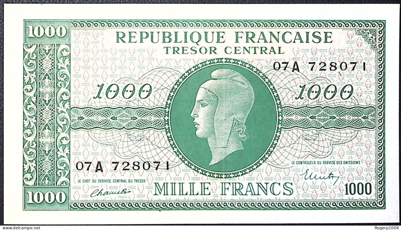 FRANCE * Billets Du Trésor * 1.000  Francs Marianne Chiffres Gras Type 1945 * Etat/Grade SUP+/XXF * - 1944 Drapeau/France