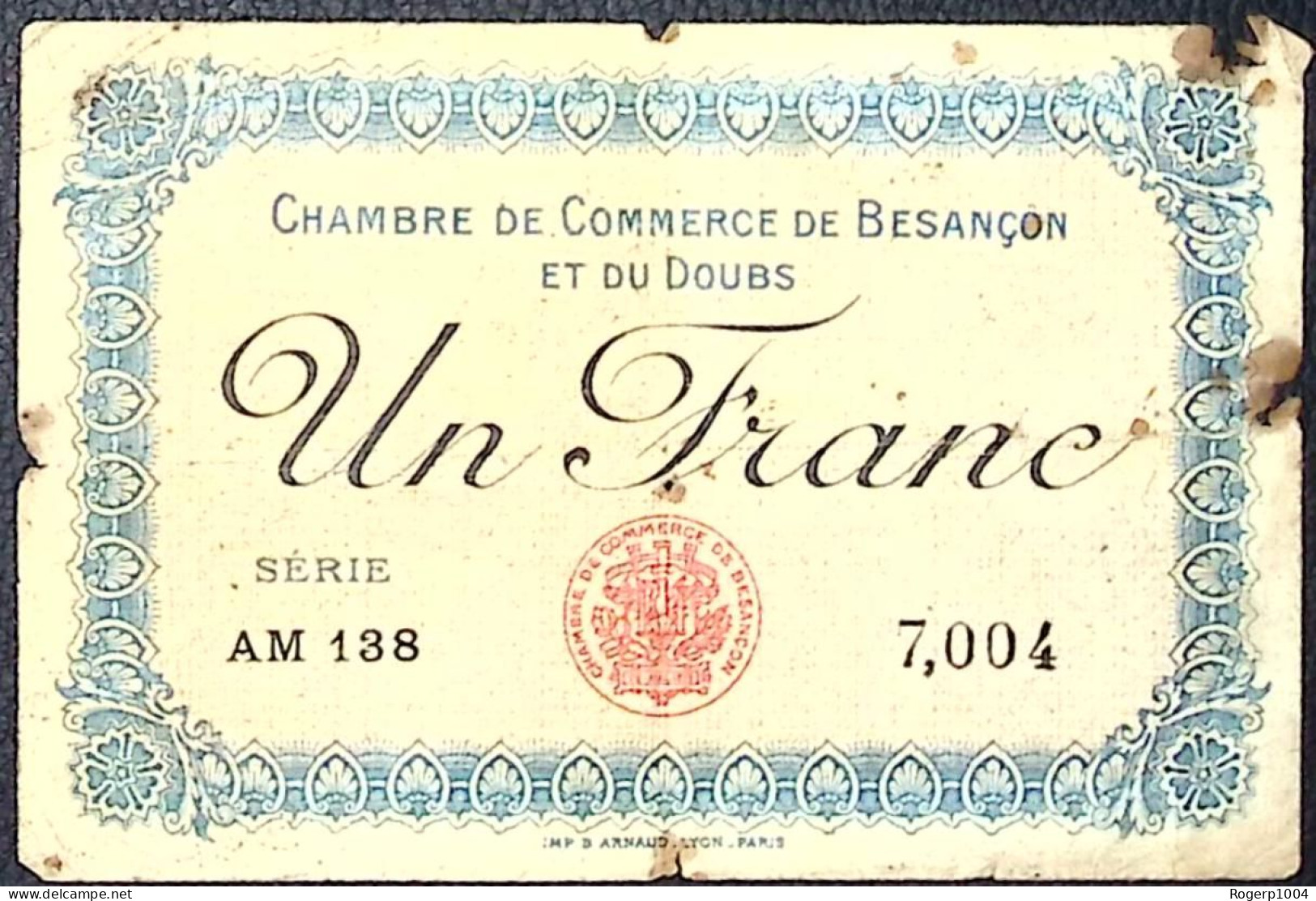 FRANCE * 50 Centimes * Chambre De Commerce De Besançon *  ND 1920 * Etat/Grade B/VG - Bons & Nécessité