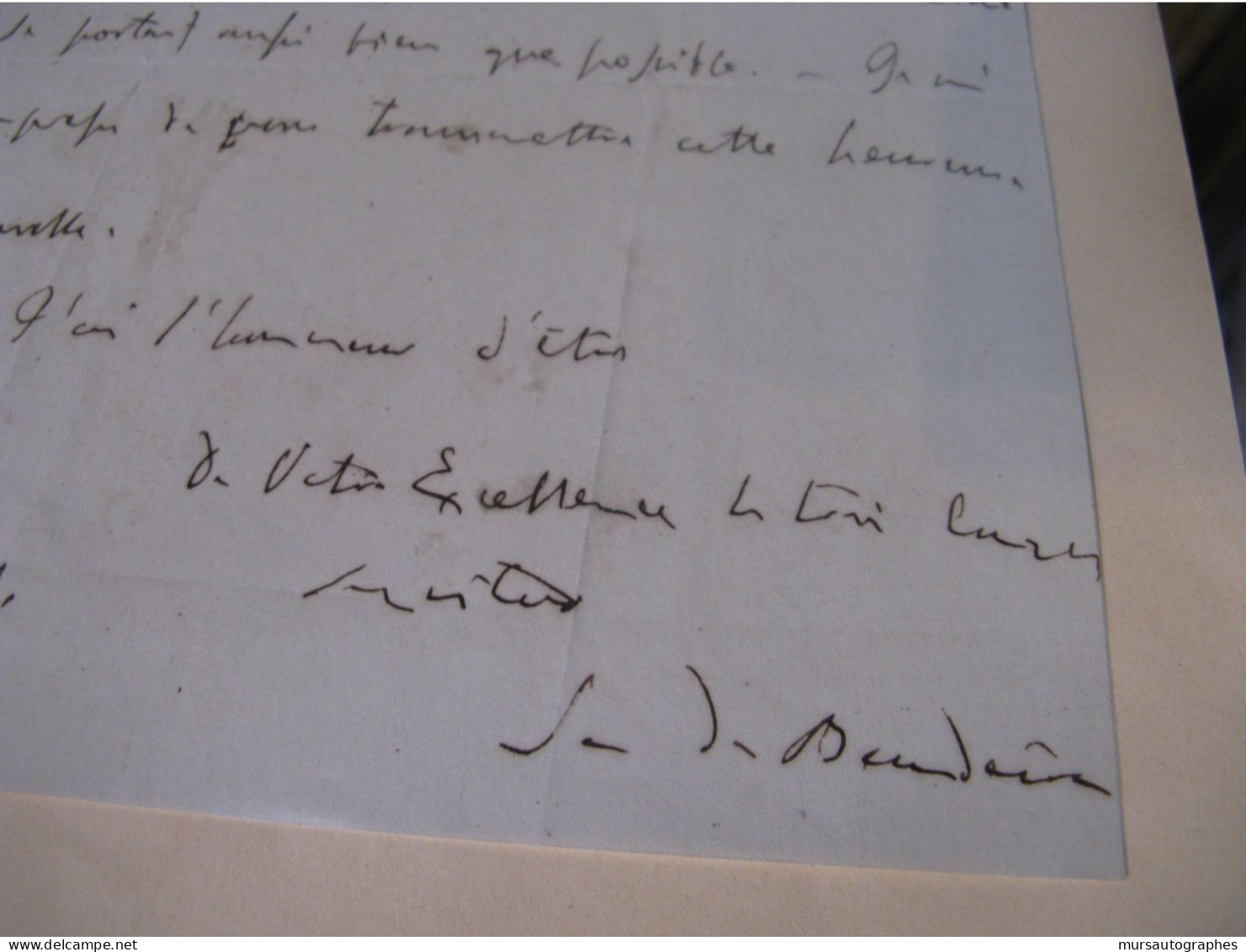 SA DA BANDEIRA Autographe Signé 1837MINISTRE REFORMISTE PORTUGAL INFANT PIERRE V - Historical Figures