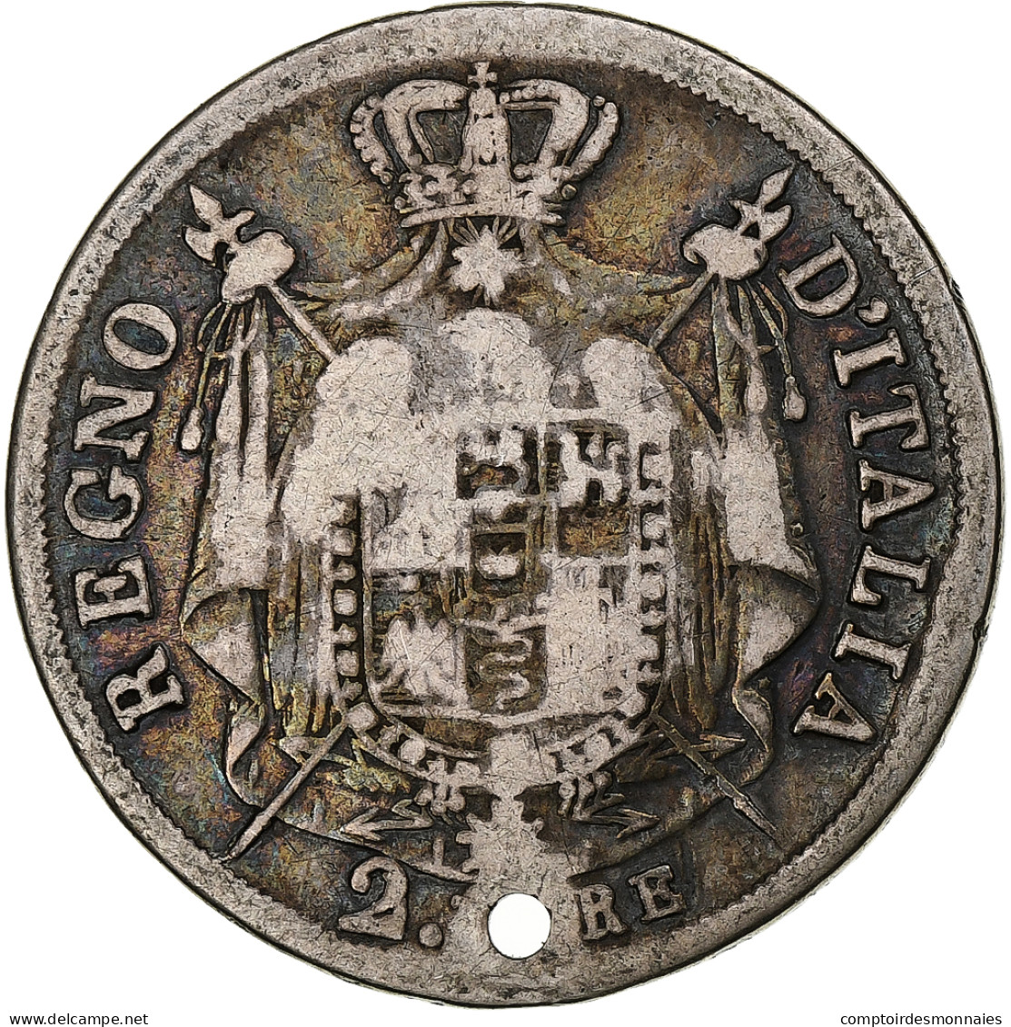 États Italiens, KINGDOM OF NAPOLEON, Napoleon I, 2 Lire, 1810, Milan, B - Napoleontisch