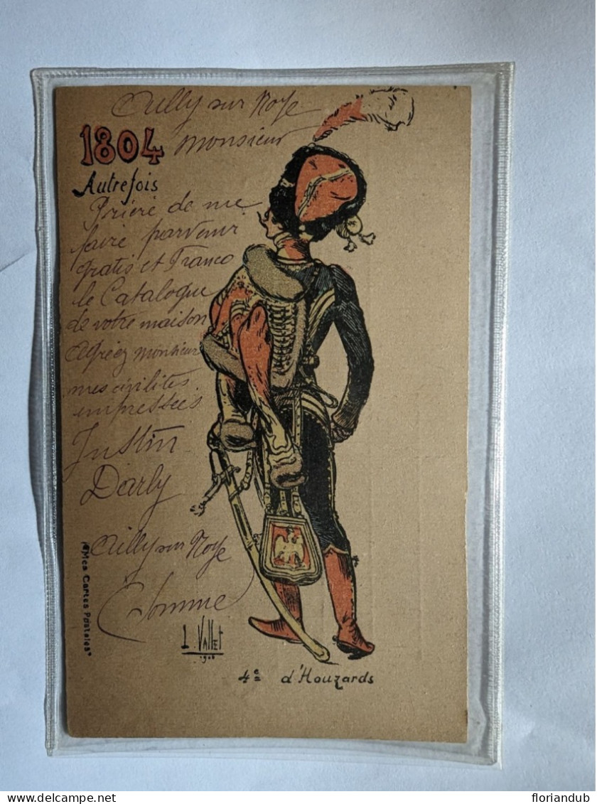 CPA  - Illustrateur Vallet - 4e D'Houzards 1804 - Circulé 1906 - Vallet, L.