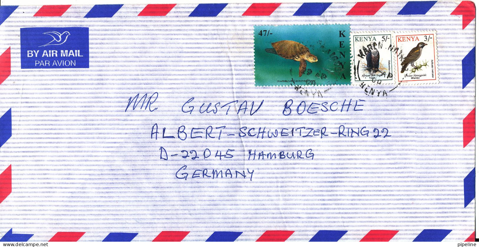 Kenya Air Mail Cover Sent To Germany 29-4-2000 BIRD Stamps - Kenya (1963-...)