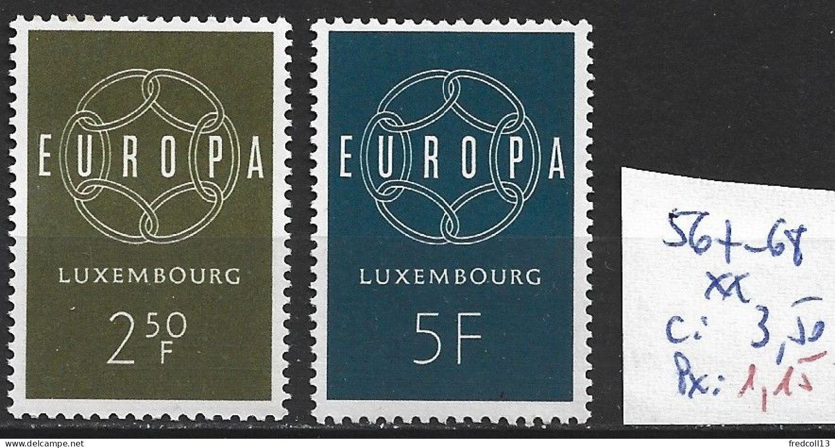 LUXEMBOURG 567-68 ** Côte 3.50 € - 1959