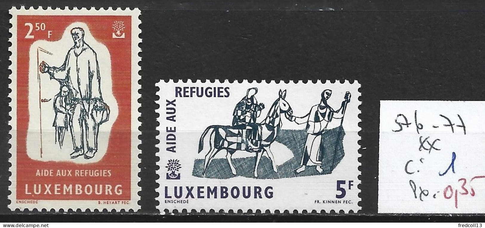LUXEMBOURG 576-77 ** Côte 1 € - Flüchtlinge