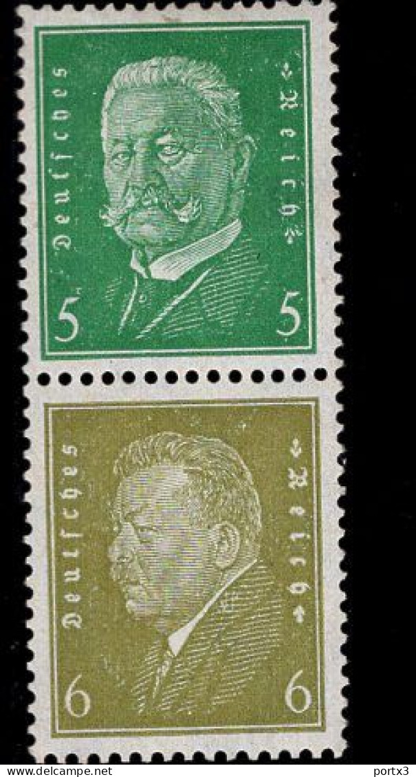 Deutsches Reich S 42 Hindenburg  MLH Falz * Mint (2) - Carnets & Se-tenant