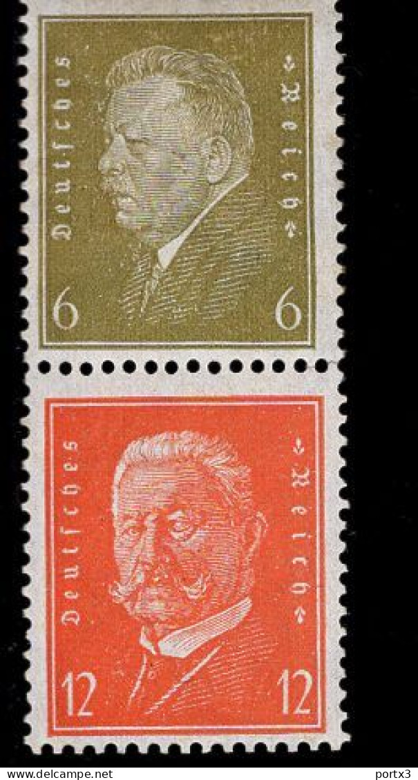 Deutsches Reich S 46 Hindenburg  MLH Falz * Mint - Libretti & Se-tenant