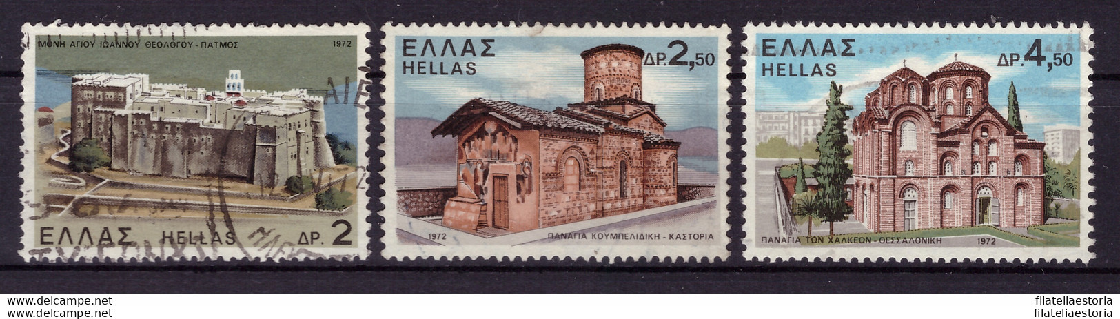 Grèce 1972 - Oblitéré - Cloîtres Et églises - Michel Nr. 1090-1092 (gre969) - Usados